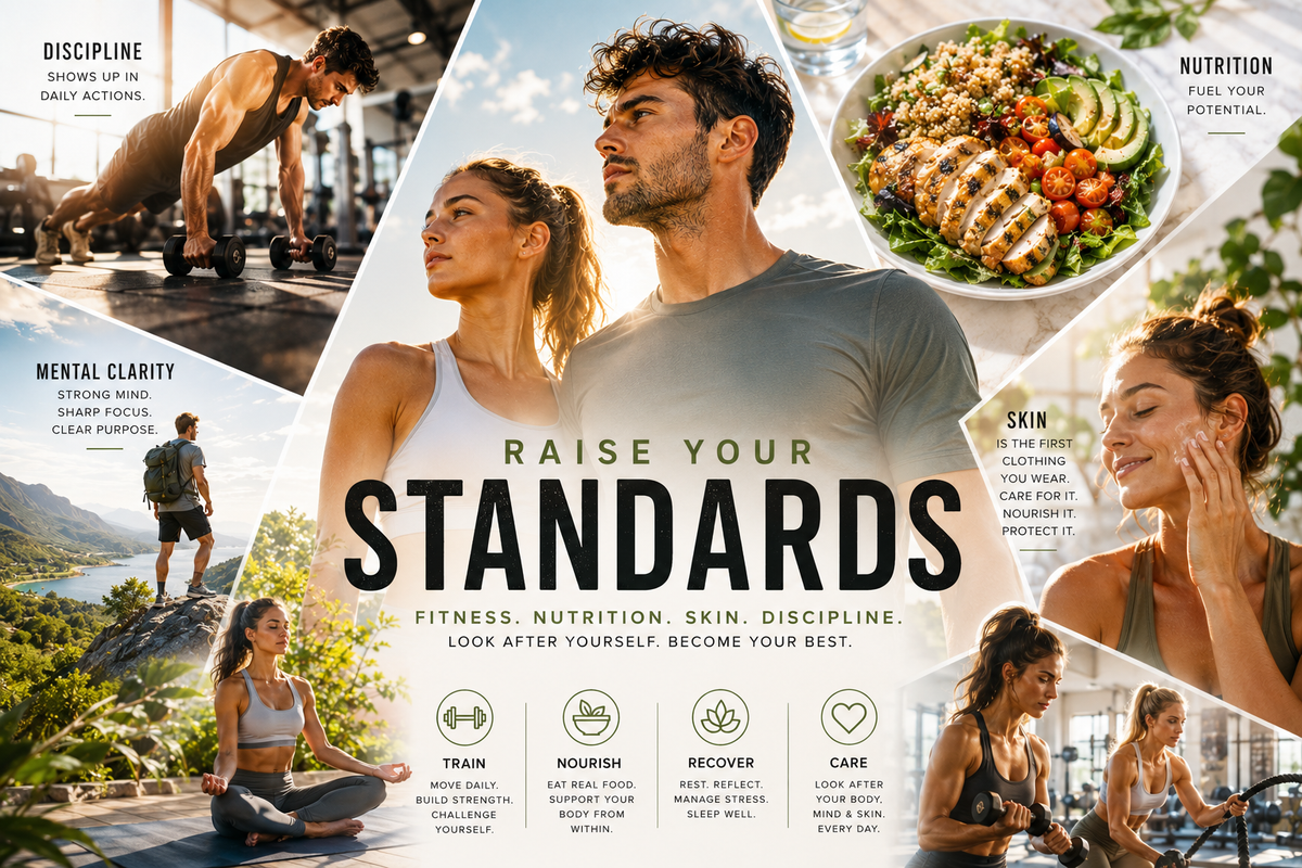 Raise Your Standards: Fitness, Nutrition, Healthy Skin & Self-Care Habits for a Better Life
