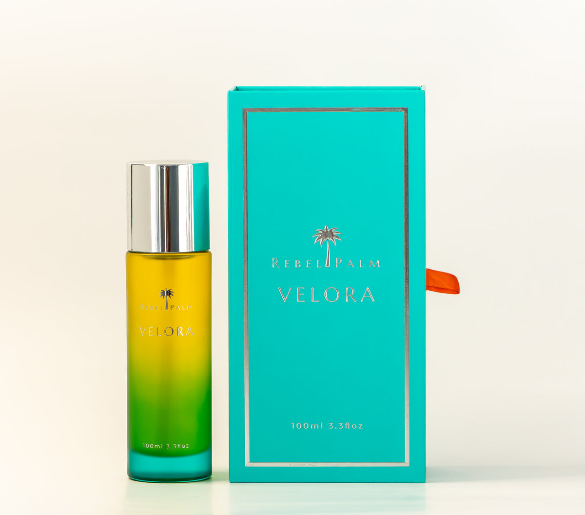 Rebel Palm Velora Night Body Oil 100ml with teal gift box – premium natural skincare